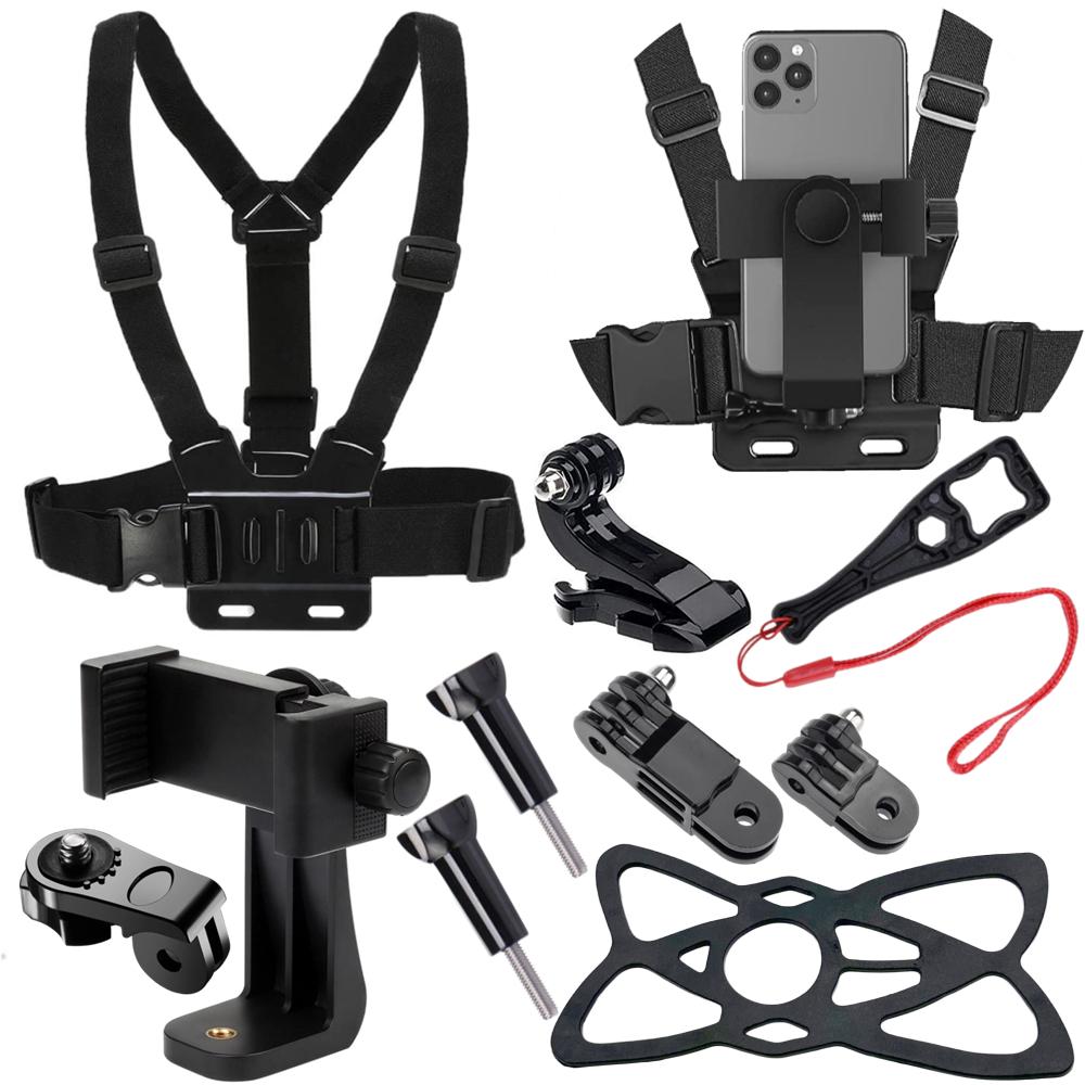 Chest Strap Phone Holder 360 Rotating Mount Belt for GoPro Hero 10 9 8 DJI Body Harness Universal Action Camera Accessories
