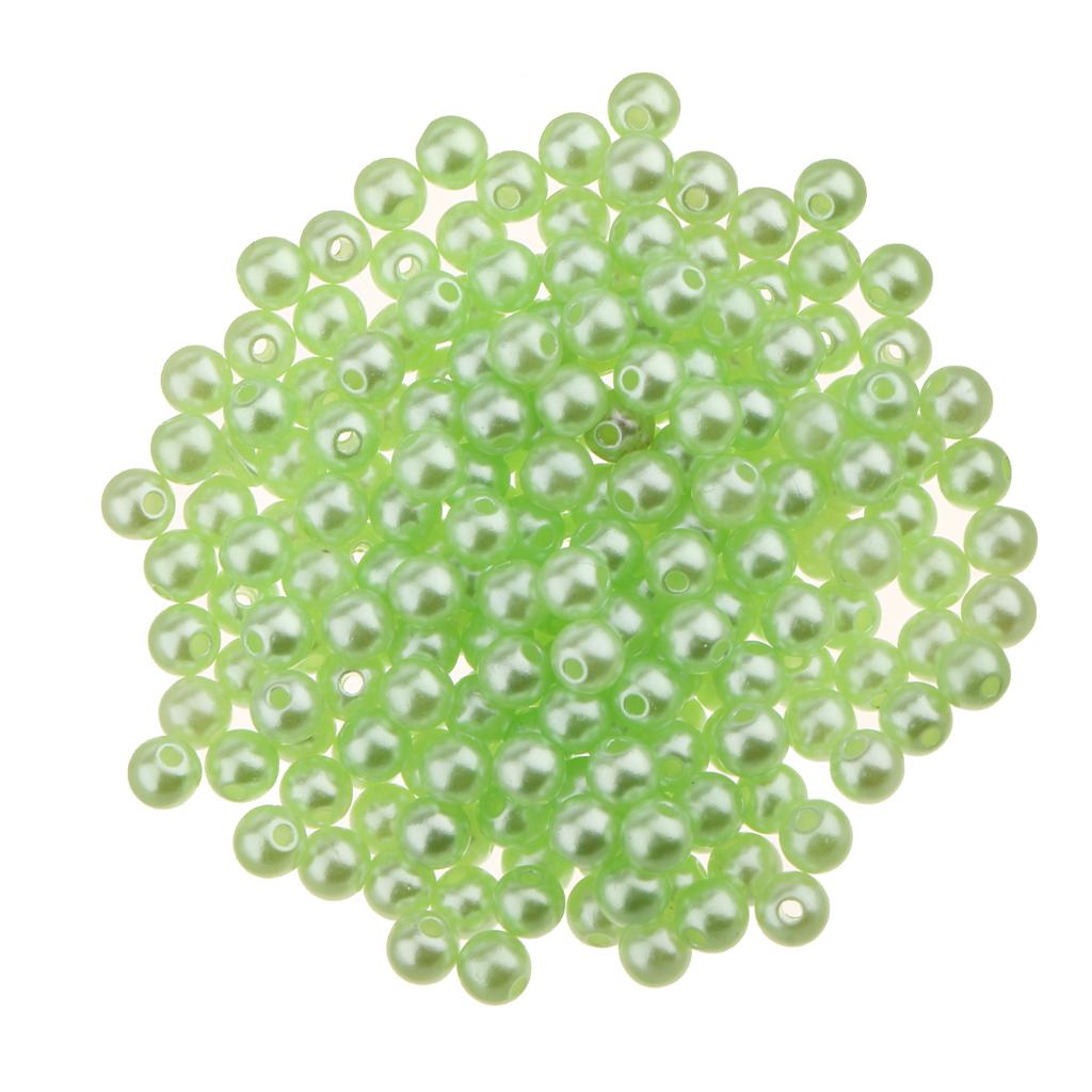 100Pcs 8mm Charm Green Beads Loose Beads Spacer for DIY Beads Jewelry Making