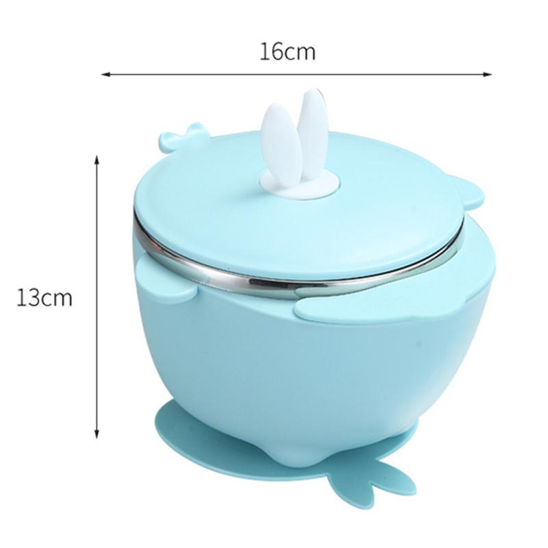 Bé Thép Không Gỉ Nhiệt Bát Trẻ Sơ Sinh Bú Bộ Đồ Ăn Hút Mạnh Bát Ăn Trẻ Em Tập An Toàn Món Ăn Đồ Ăn MBG0517