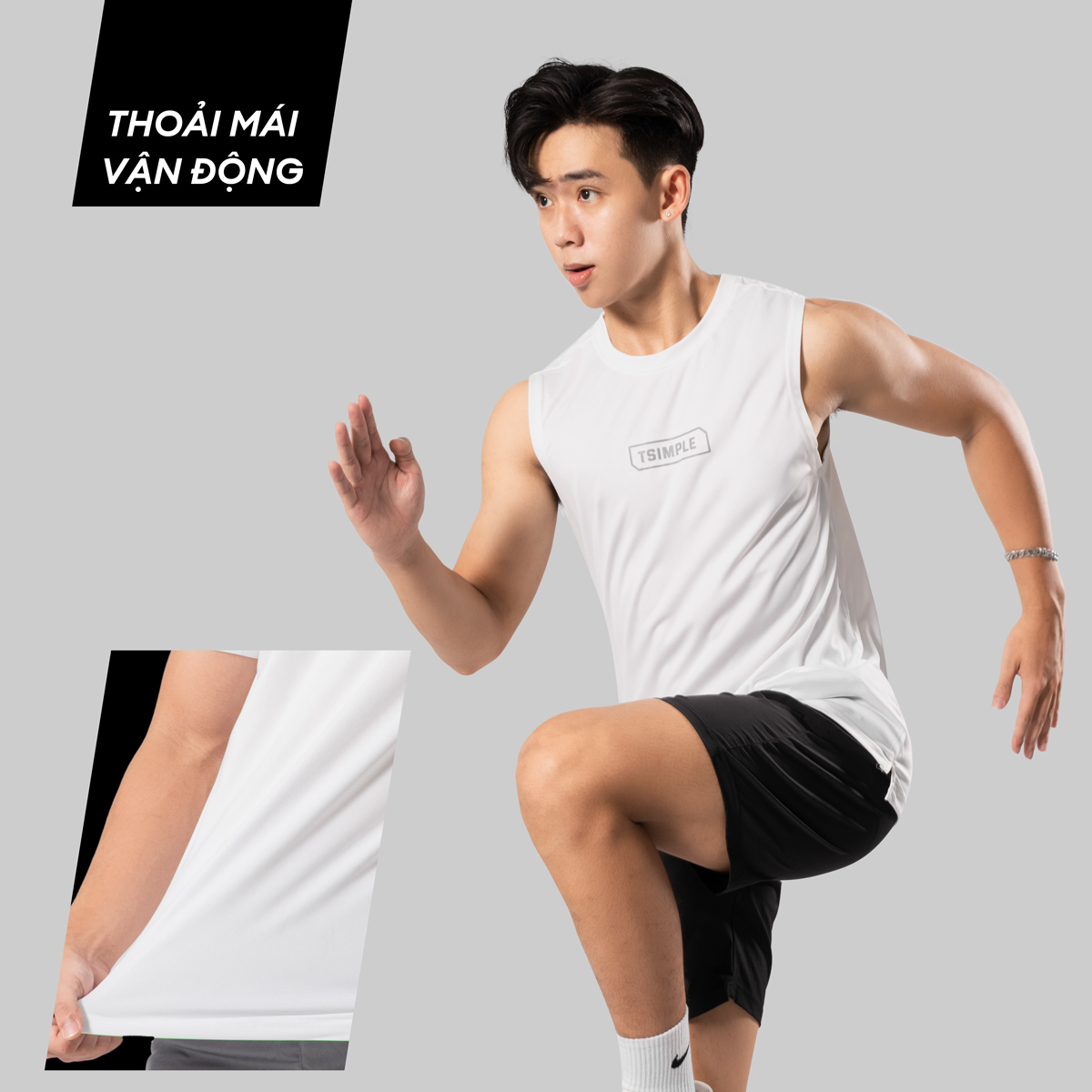 Áo Ba Lỗ Tank Top Thể Thao Nam T-SIMPLE Ver.01 Nhiều Màu