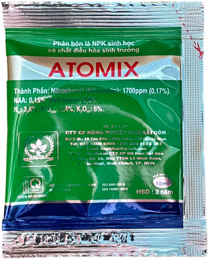 Phân bón láATOMIX 10ml - Sản phẩm điều hoà sinh trưởng cây trồng trên lúa và hoa kiểng