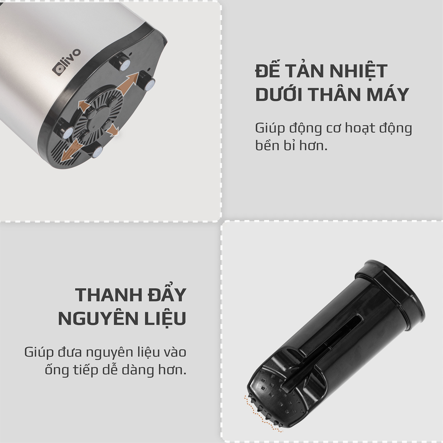 Máy Ép Chậm OLIVO SJ200 [Hàng Chính Hãng] Ép Kiệt Bã 98% - Tốc Độ Chậm 39 vòng/phút - Thương Hiệu Mỹ