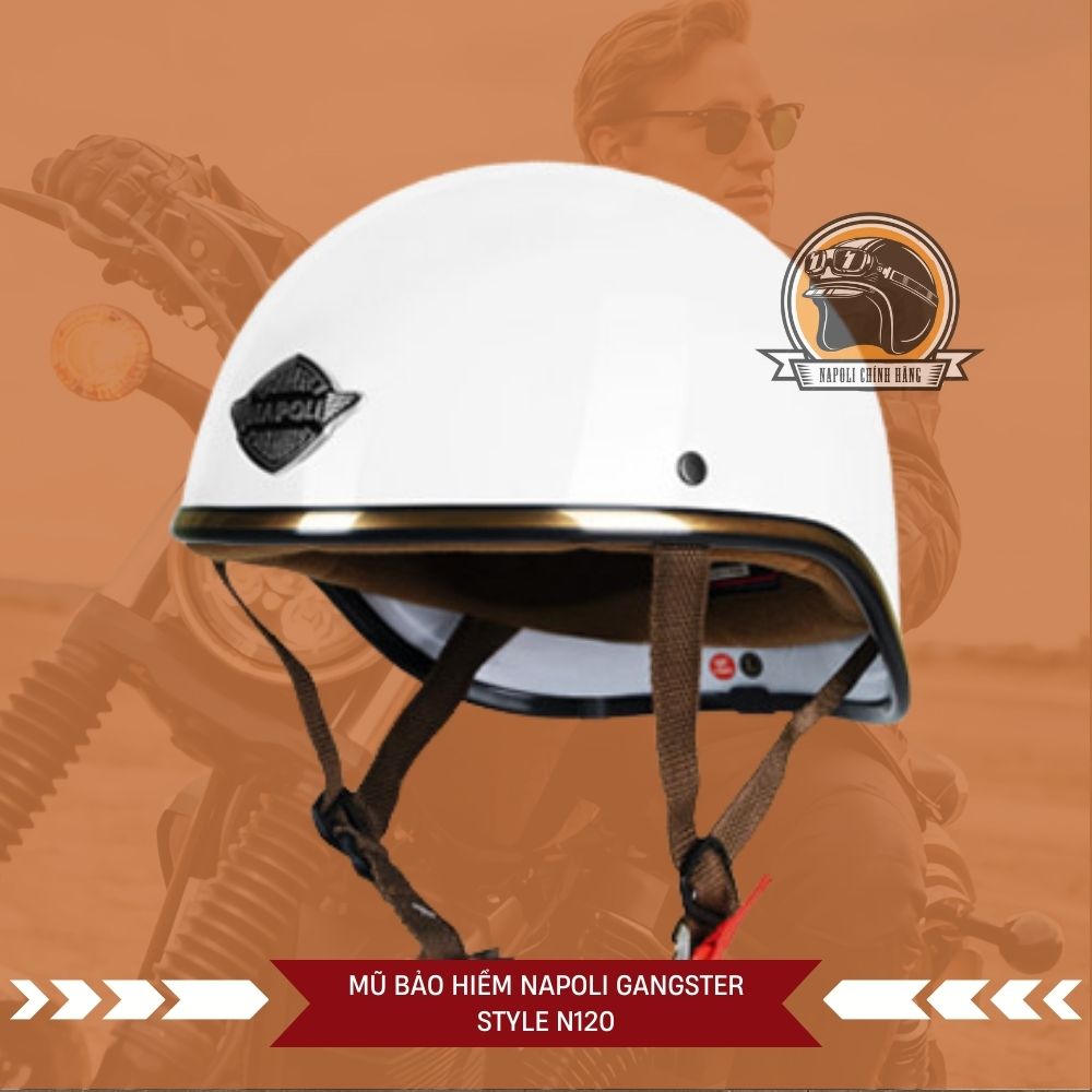 Mũ Bảo Hiểm Napoli Nửa Đầu [CHÍNH HÃNG][FREESHIP] - Nón Bảo Hiểm 1/2 Napoli GANGSTER STYLE N120