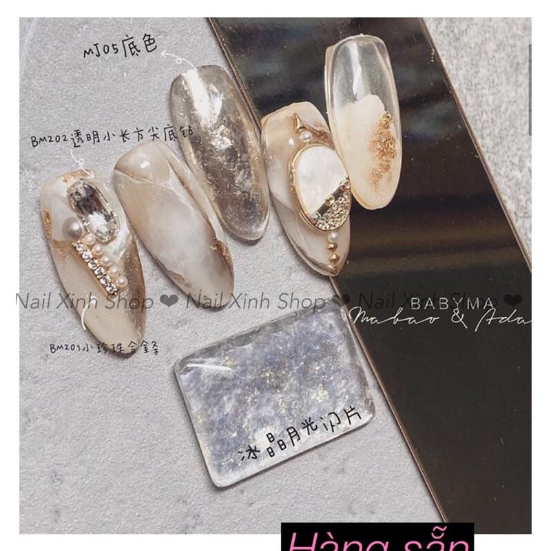 Xà cừ mỏng , kim tuyến trang trí nail đắp ẩn vân đá