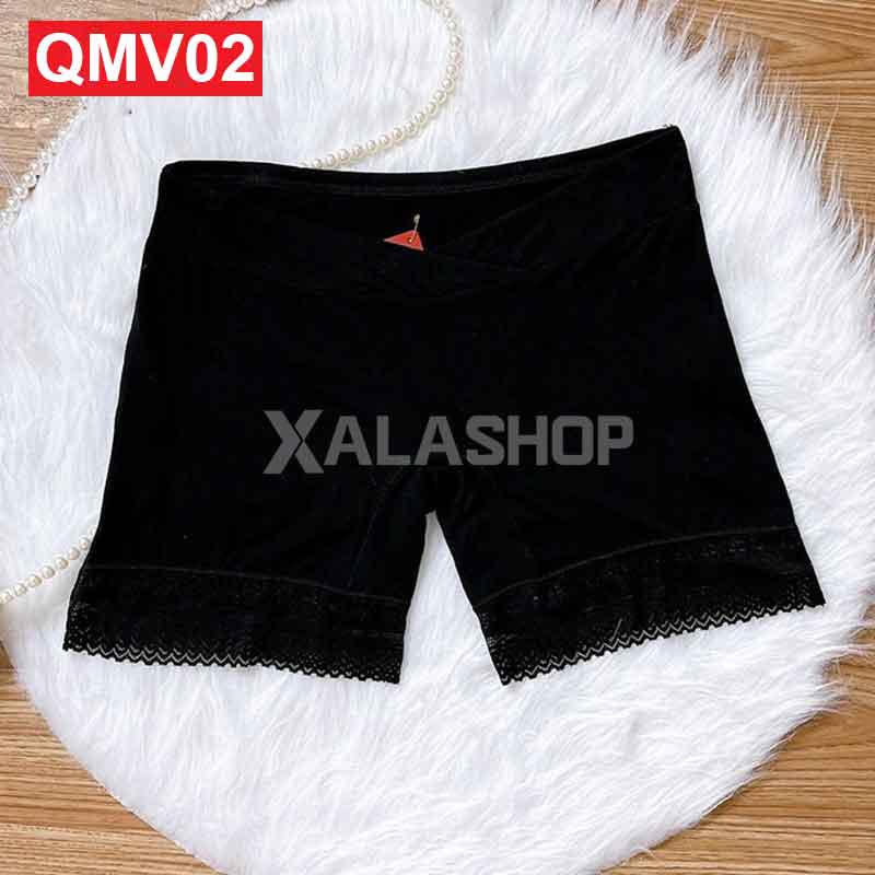 Quần mặc váy cotton cạp chéo chân ren QMV01