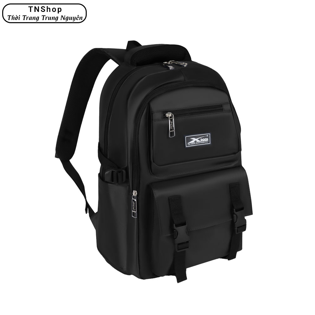 Balo Học Sinh Cấp 2 Cấp 3 Xbags Black Blue XB 3203 - Balo Thời Trang, Vải Chống Nước Bền Đẹp, Nhiều Ngăn Tiện Lợi, Nam Nữ Đều Dùng Được