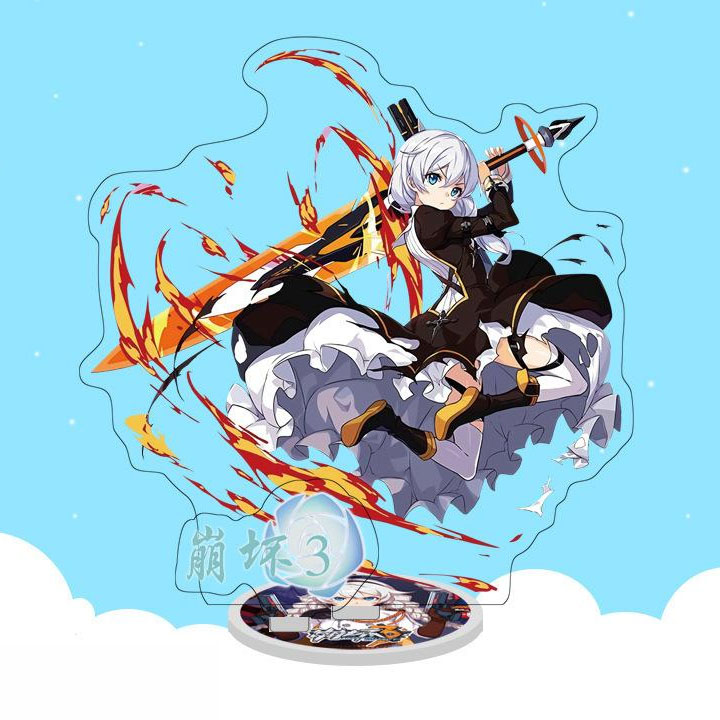 Mô hình standee Honkai Impact mica in hình anime chibi mẫu ngẫu nhiên