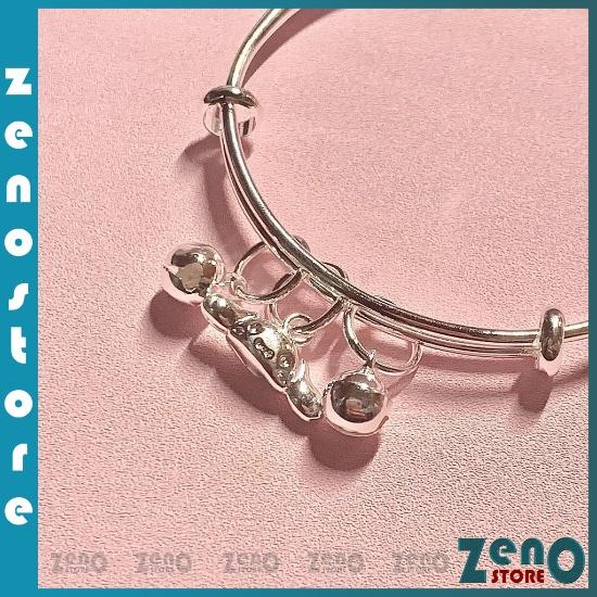 Lắc tay nữ kitty có chuông , vòng tay mạ bạc LT13 ZENO
