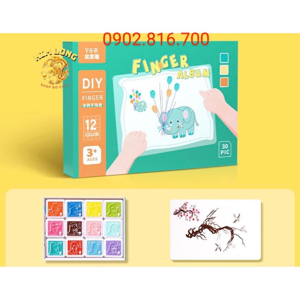 ĐỒ CHƠI SÁNG TẠO CHO BÉ BỘ TRANH TÔ MÀU BẰNG NGÓN TAY IN VÂN TAY DIY FINGER PAINT