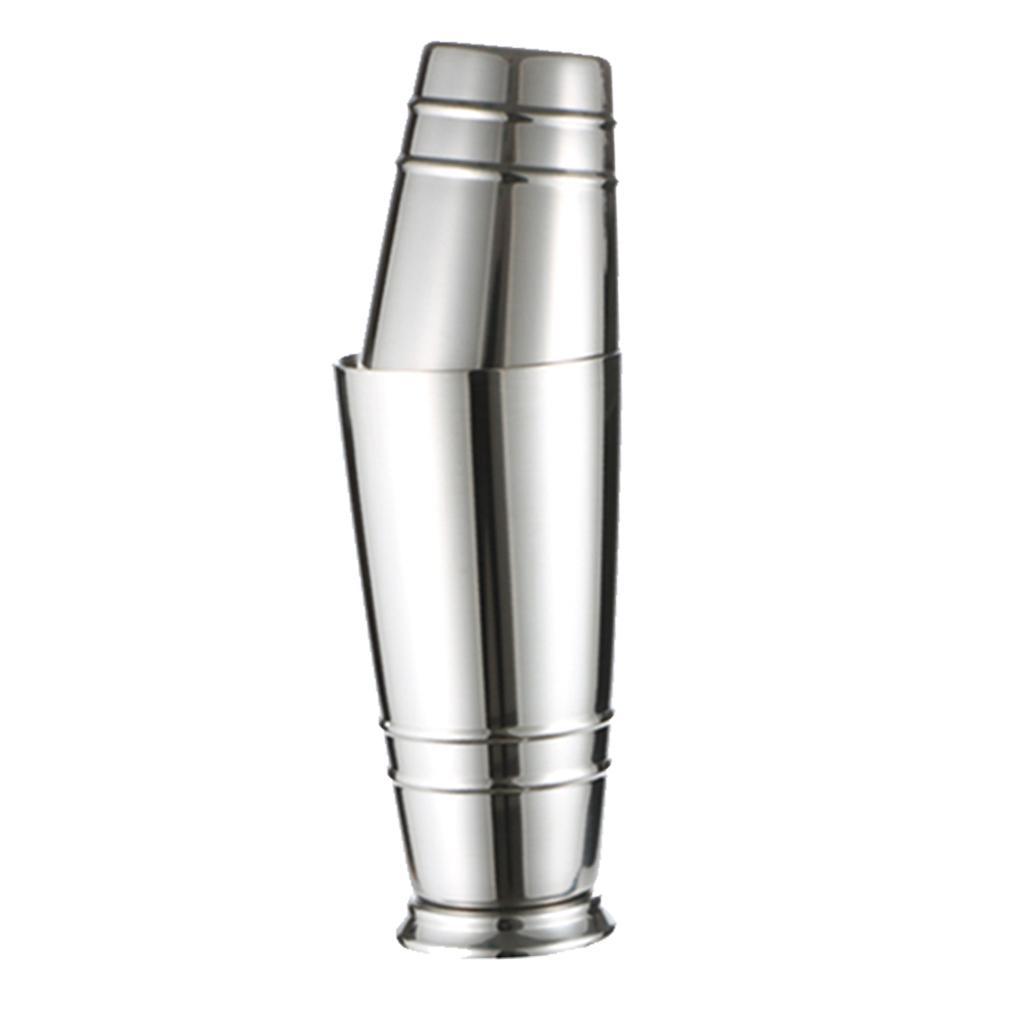 Cocktail Shaker Set Two-Piece Pro Boston Shaker Martini Drink Shaker Silvery