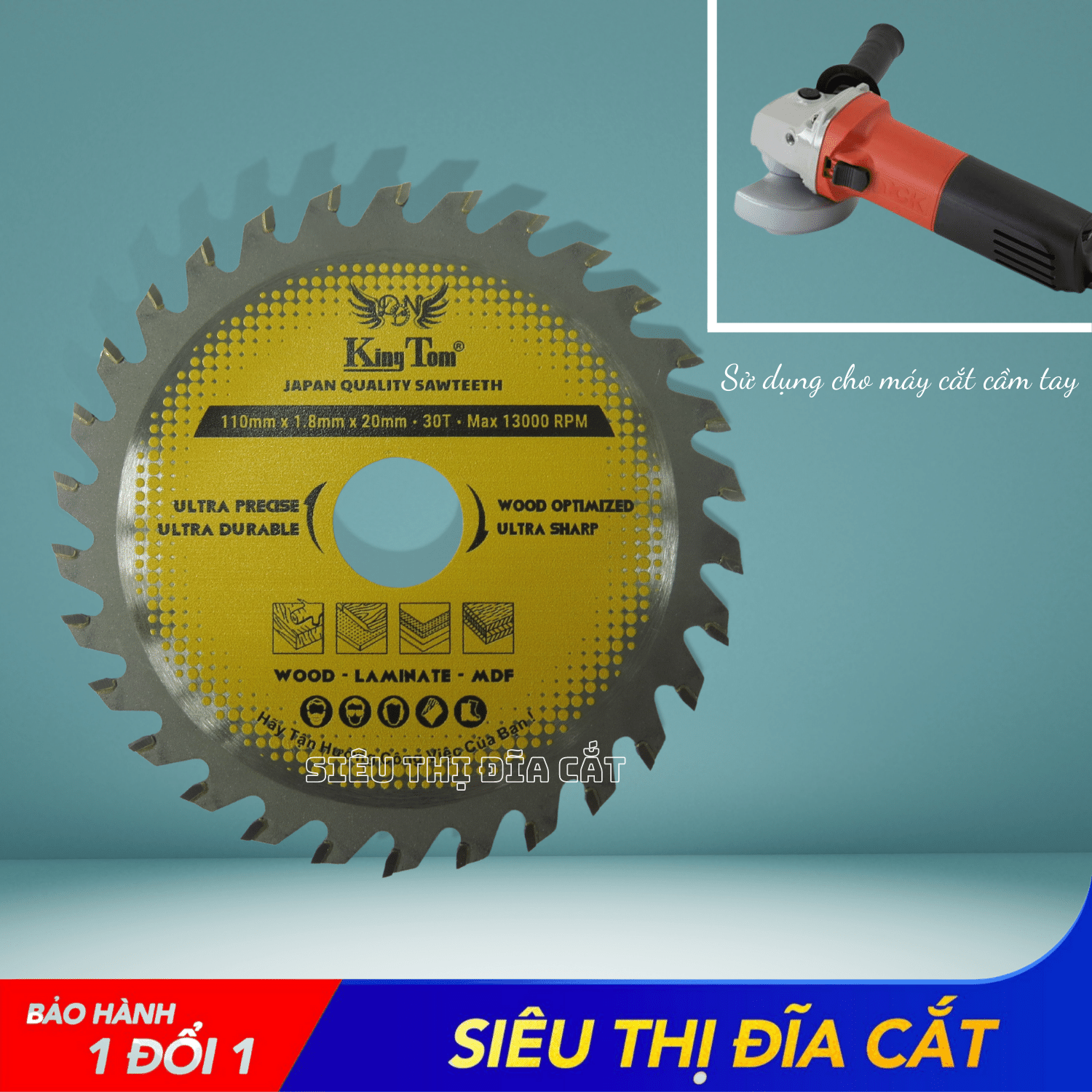 LƯỠI CƯA - LƯỠI CẮT GỖ 110-30 RĂNG KINGTOM VÀNG – CHẤT LƯỢNG VÔ ĐỊCH PHÂN KHÚC GIÁ RẺ!