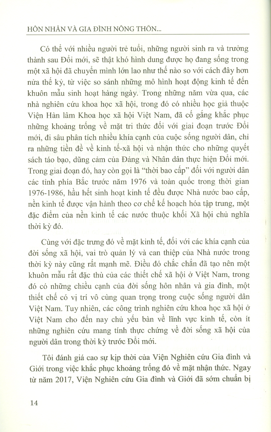 HÔN NHÂN VÀ GIA ĐÌNH Nông Thôn Đồng Bằng Bắc Bộ Giai Đoạn 1976 - 1986 (Sách chuyên khảo)