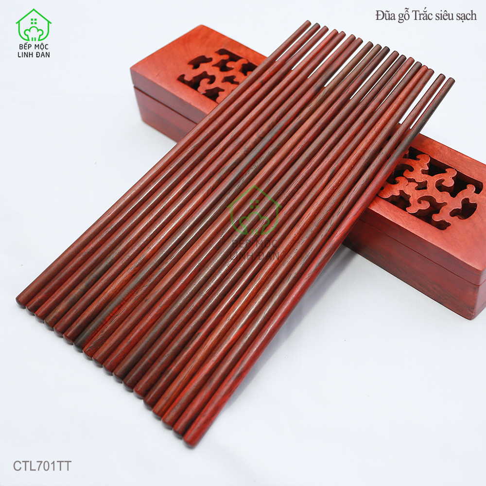(5 Đôi ) Đũa Gỗ Trắc Việt Nam Tự Nhiên Siêu Sạch An Toàn Cho Sức Khỏe - Đũa Tròn [CTL701TT-5]