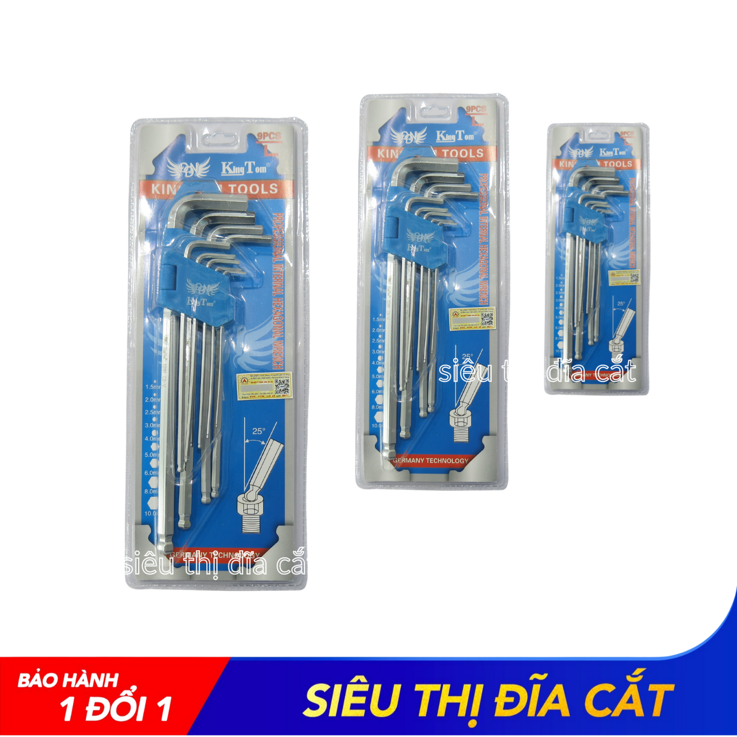 Bộ lục giác Bi KingTom 9 Món Hàng Chính Hãng