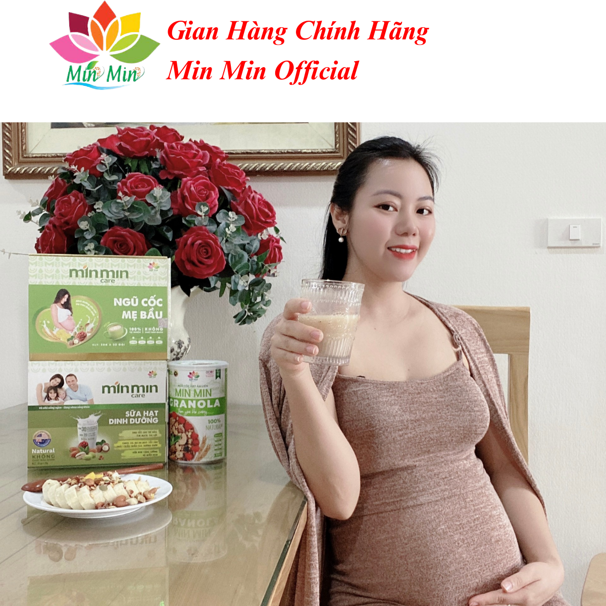 [COMBO 2 Hộp 1KG] Ngũ Cốc Mẹ Bầu Min Min Care  - Ngũ Cốc Min Min Dinh Dưỡng Cho Mẹ Bầu 1 Hộp 25 gói 20gram