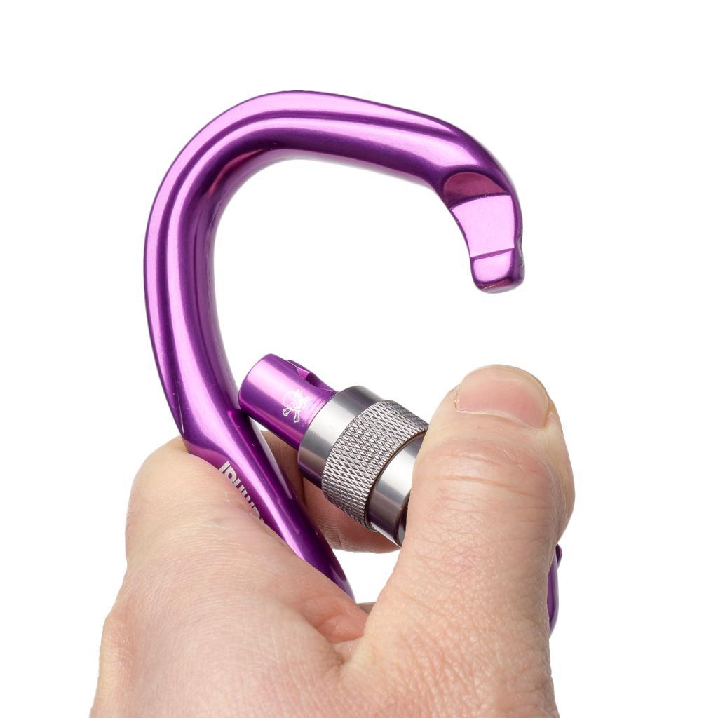 23KN Climbing Carabiner Mountaineering D Type Metal Clip Screw Lock