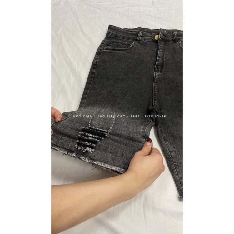 Quần Ngố Jean Bigsize, Quần Lửng Lưng Cao Trên Rốn, Co Giãn Mạnh