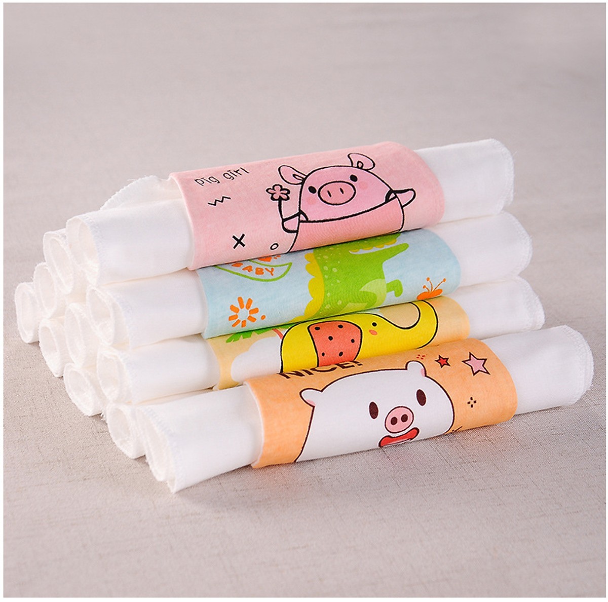 Set 2 Khăn Cotton Thấm Mồ Hôi Lưng Cho Bé