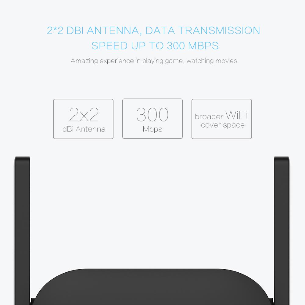 Thiết Bị Kích Sóng Xiaomi Wifi Repeater Pro 300Mbps 2.4G Với 2 Ăng Ten Phát Sóng Xa Hơn Khỏe Hơn Bộ Kích Sóng Wifi Xiaomi Pro