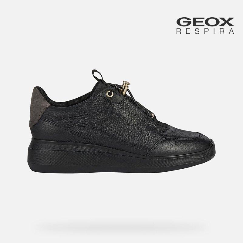 Giày Sneakers Nữ GEOX D Rubidia B - BLACK/DK GREY