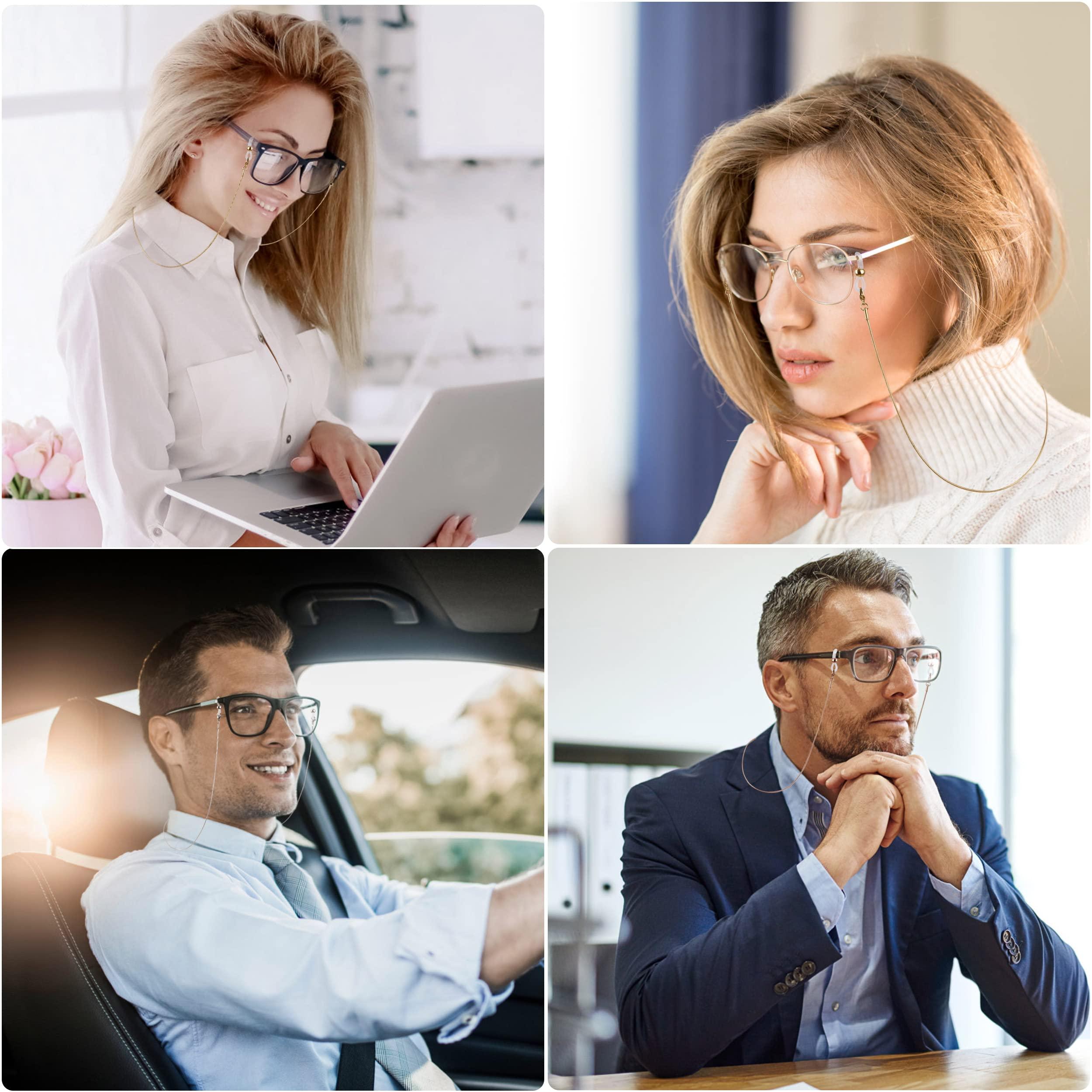 Chuỗi dây kính bằng thép không gỉ Chuỗi Kính kính râm với 12 chuỗi kính chống lại dành cho phụ nữ vàng vàng vàng 3 miếng