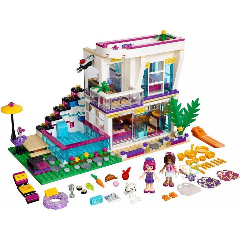 Đồ Chơi Lắp Ráp Kiểu LEGO Friends Cho Bé Gái Mô Hình Biệt Thự Ngôi Sao Livi's Pop Star House Với 760 Mảnh Ghép