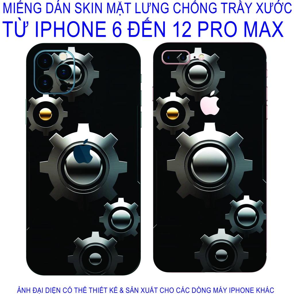 Miếng Dán Skin mặt lưng dành cho iphone 6 đến 12 pro max chống trầy xước, hình ảnh 3D 