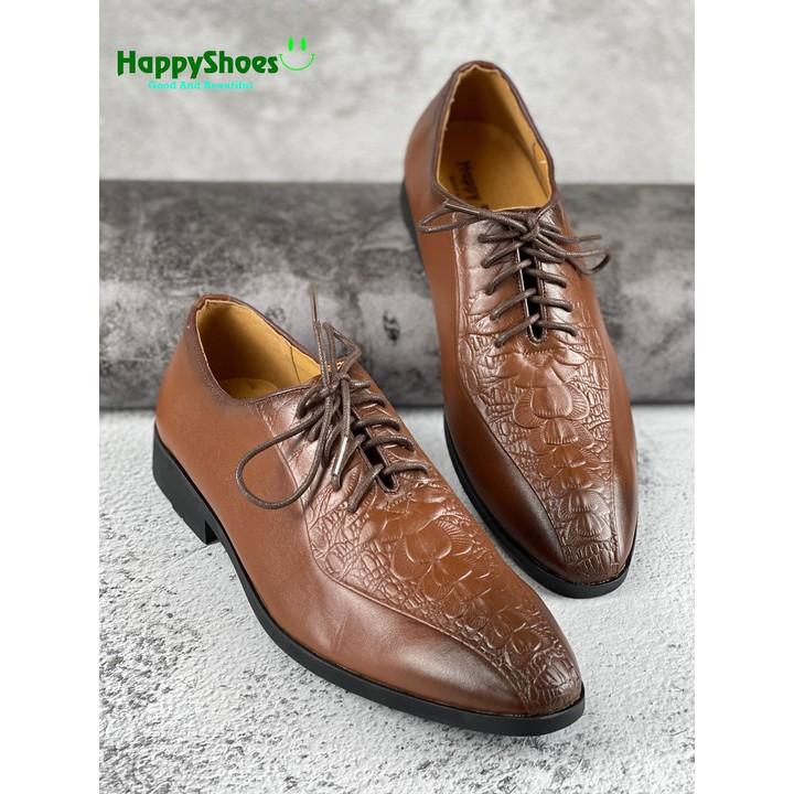 Giày Da Bò Vân Cá Sấu Nam Happyshoes HS48 - Mẫu giày da bò công sở