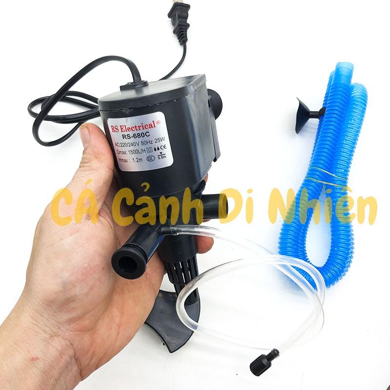 Bộ máy bơm chìm + hộp lọc nước RS-680C 25W cho hồ cá cảnh - Máy lọc hồ cá RS 680 C
