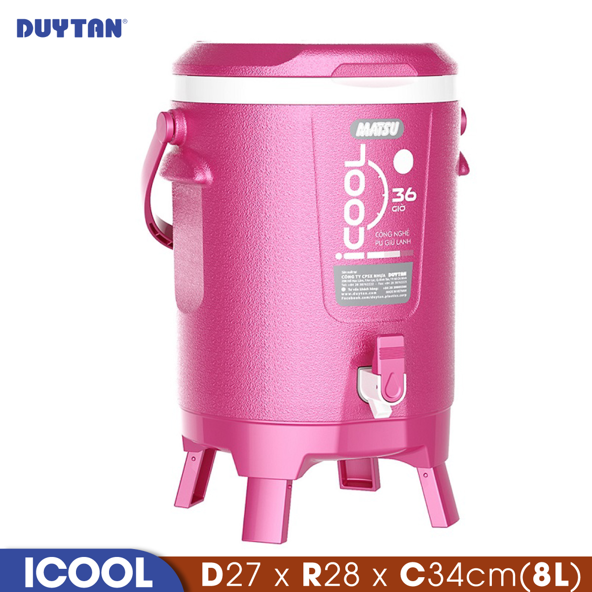 Bình đá giữ nhiệt nhựa Duy Tân Icool 8 lít - 05271 - Hàng chính hãng