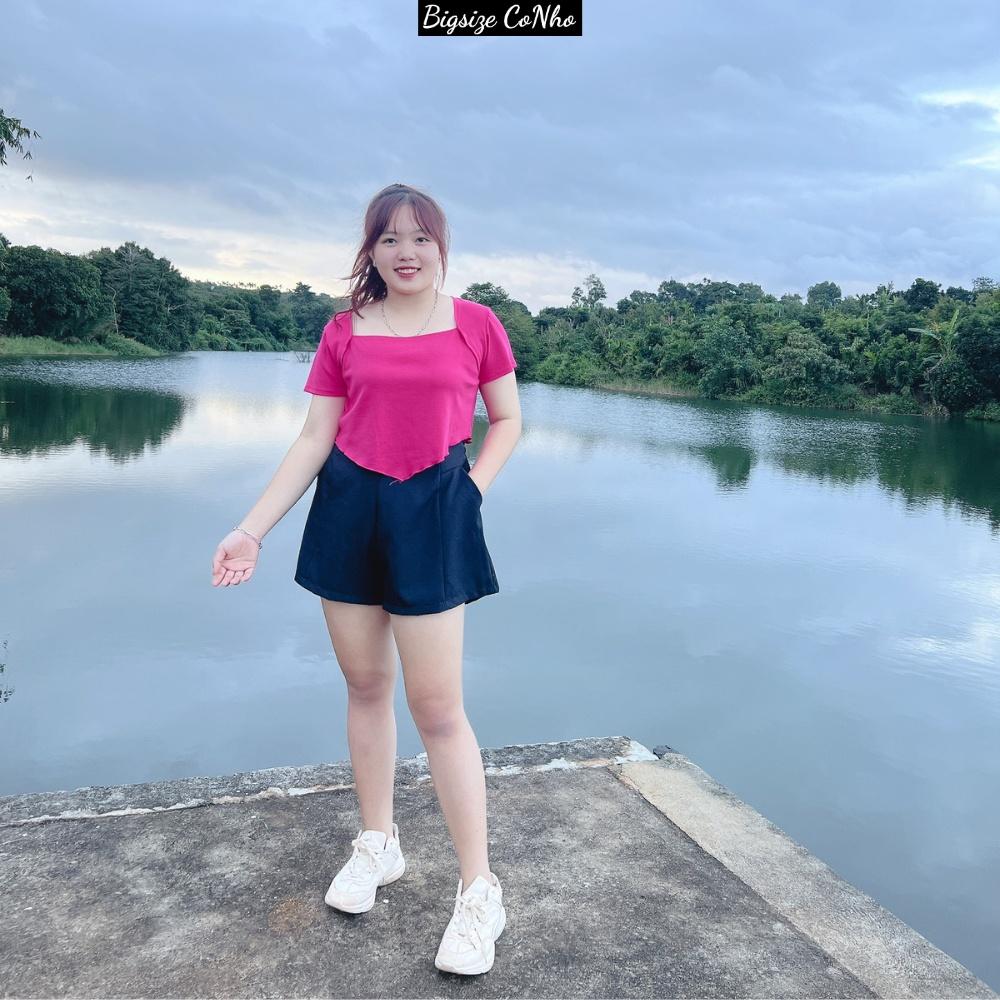 Quần đùi Bigsize Cô Nhỏ cho nữ lưng thun, Quần short nữ big size ngoại cỡ 55-100kg Q1 - MÀU TRẮNG