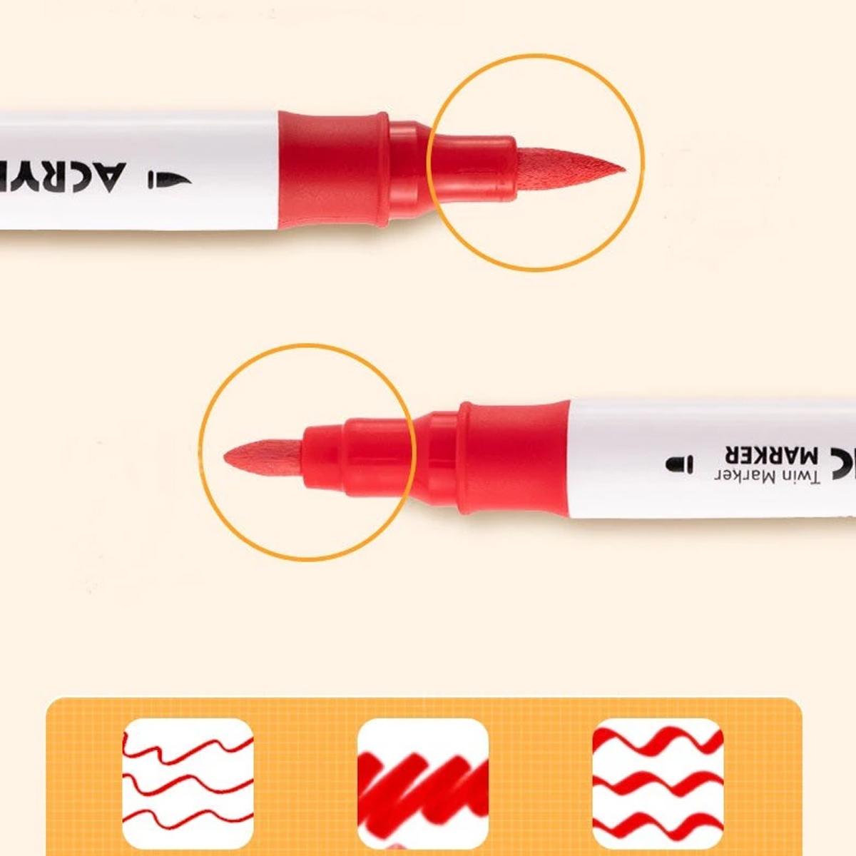 Hộp 24 Bút Màu Acrylic 2 Đầu - Deli HM924-24