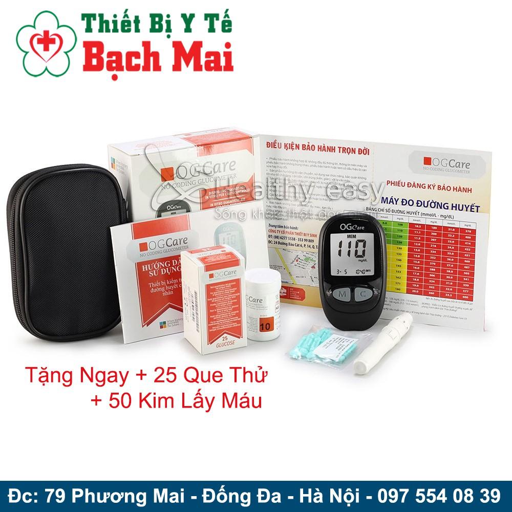 Máy Đo Đường Huyết OGCare (Ý) + Tặng 25 que + 50 kim