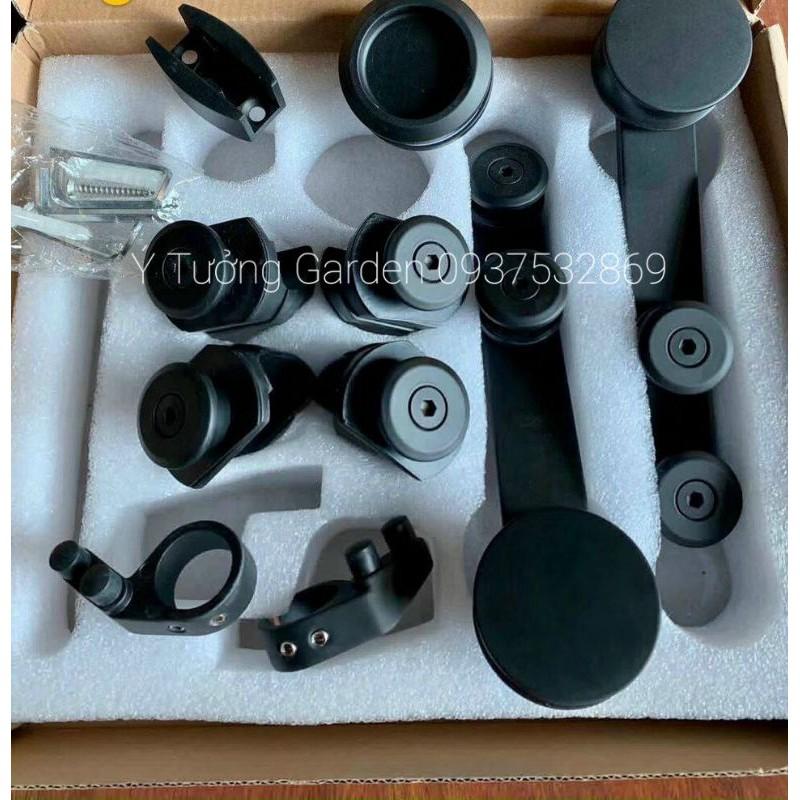 Bộ phụ kiện cửa lùa kính phi 25 màu đen