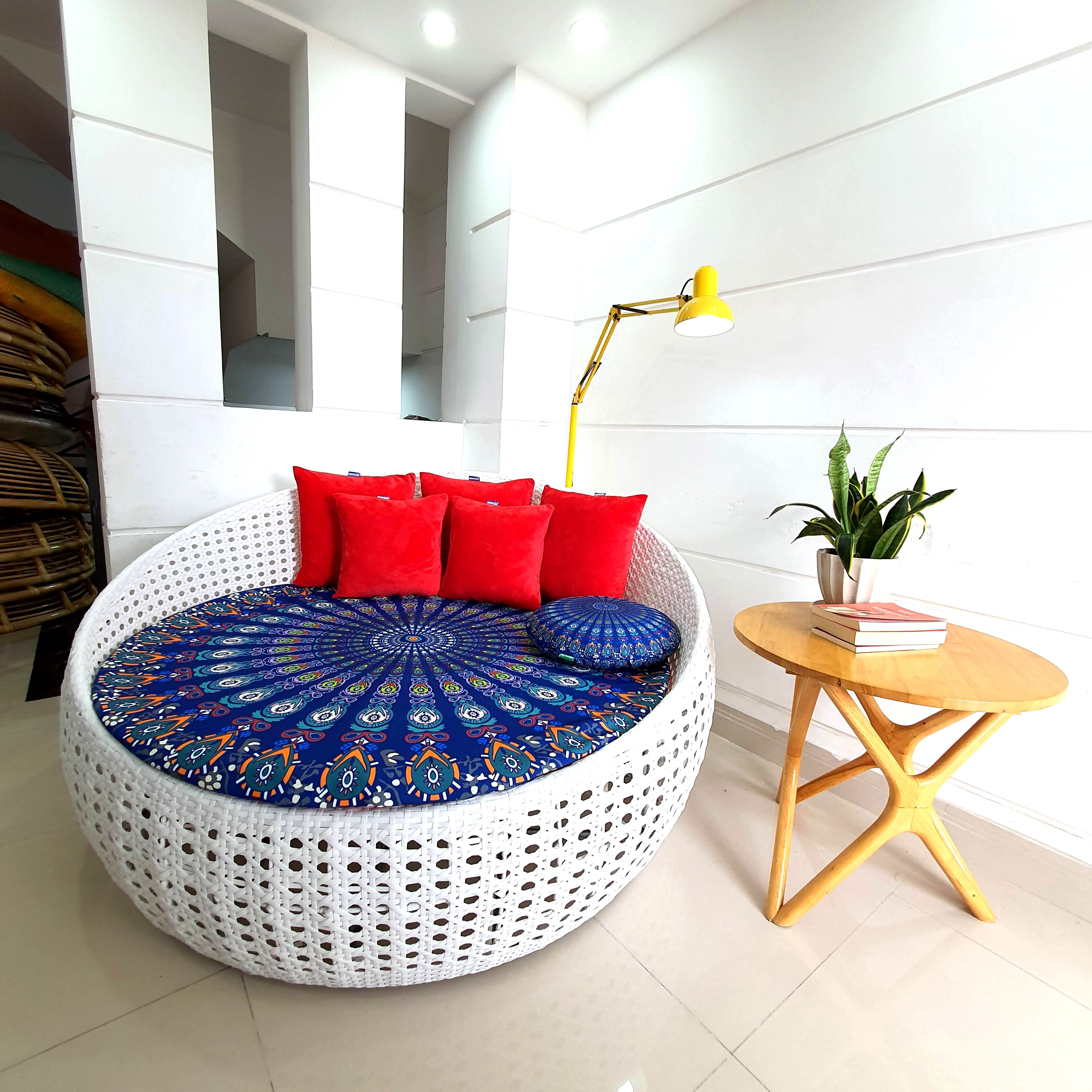 Ghế sofa giường HOME DECORE ( Hoạ tiết xanh)