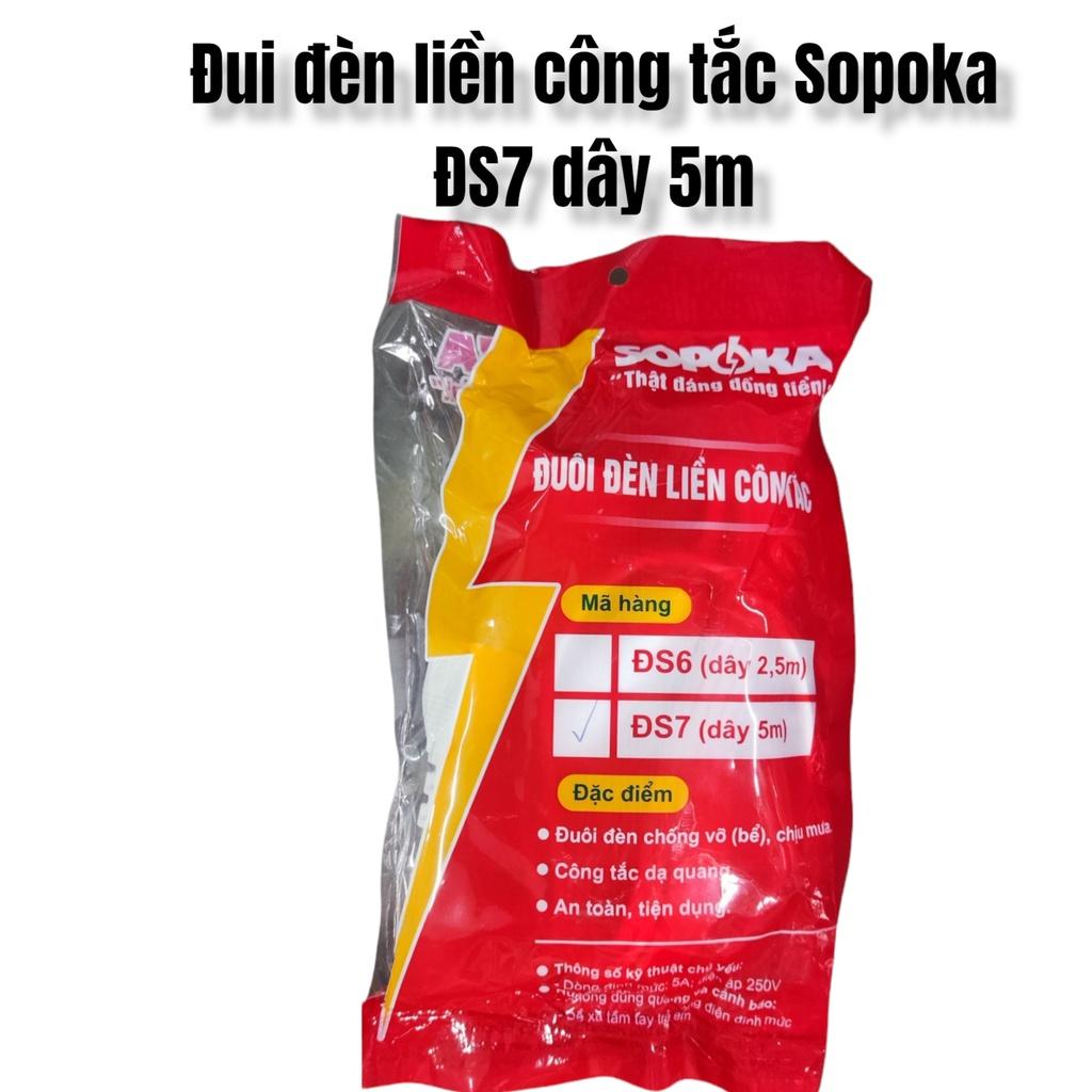 PHÍCH CẮM CÓ ĐUI ĐÈN LIỀN CÔNG TẮC DÂY DÀI 5M ĐS7 - SOPOKA