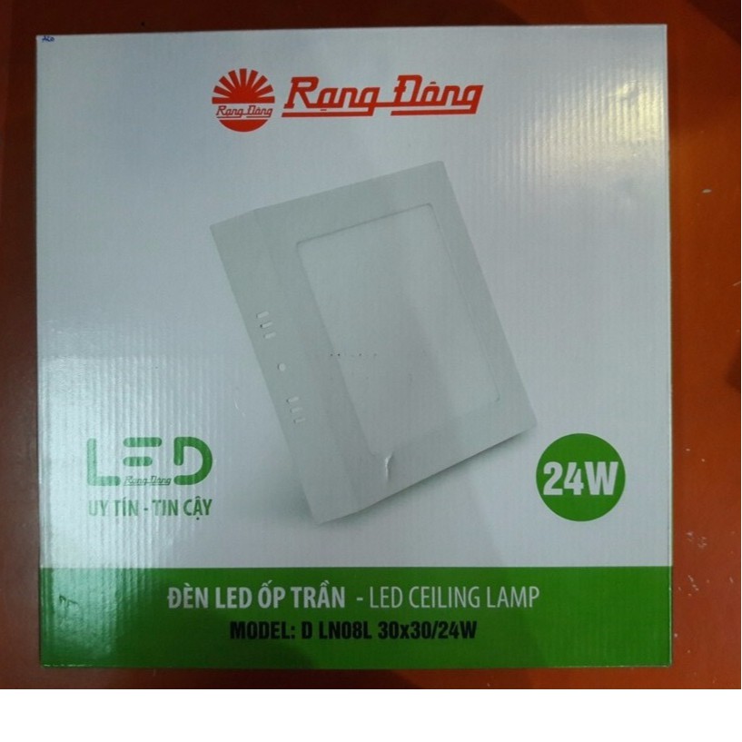 Đèn LED Ốp trần Vuông 24W Rạng Đông, Kích Thước 30x30mm - Model: D LN08L