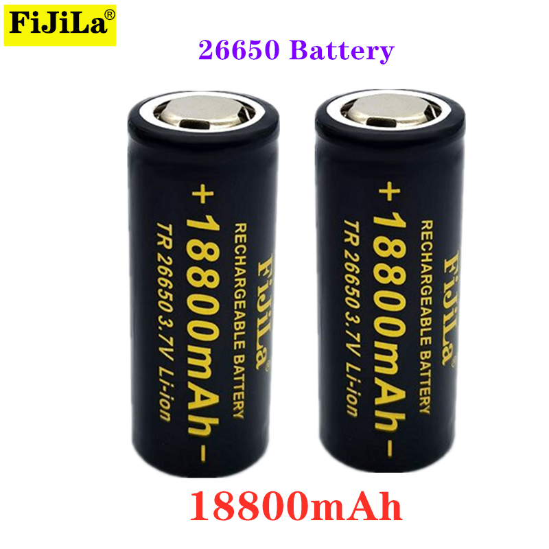 2022 Pin 26650 chất lượng cao mới 18800mAh 3.7V 50A có thể sạc lại lithium ion cho đèn pin LED + bộ sạc Điện áp danh định: 3.7V