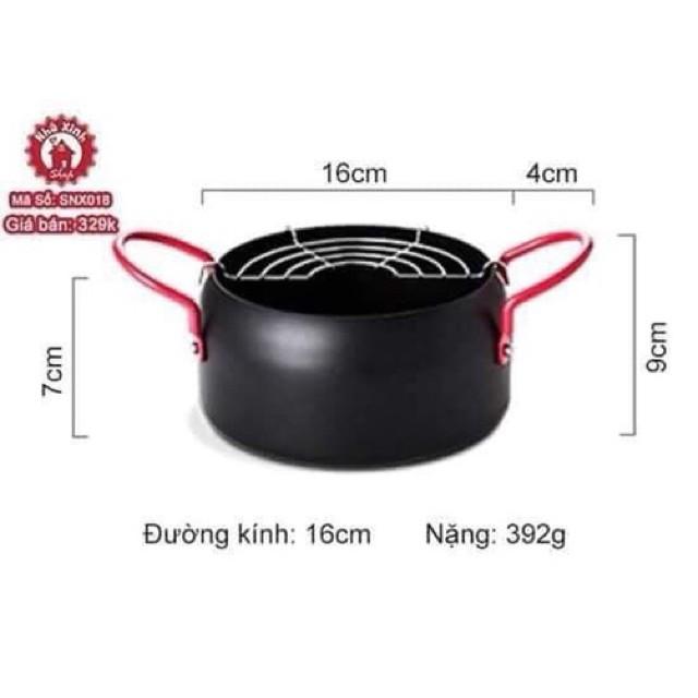 Nồi chiên ngập dầu size 18cm tặng vỉ gác chảo