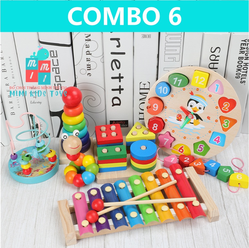 Combo 3-8 món đồ chơi gỗ Montessori cho bé tư duy, phát triển trí tuệ vừa học vừa chơi - Đồ chơi thông minh cho bé