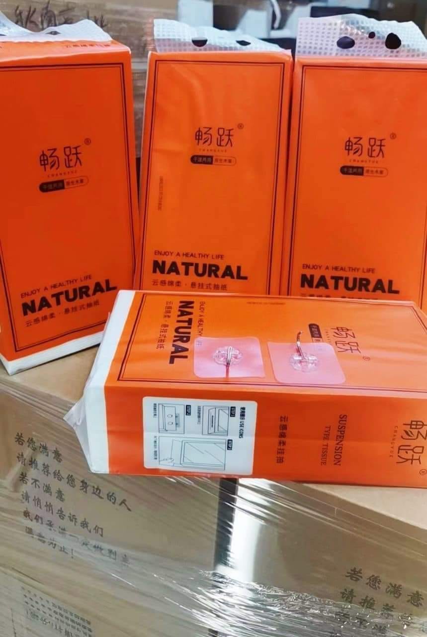 Giấy Rút Treo Tường, Giấy Vệ Sinh Dạng Rút, Thùng 4 Bịch To, Khăn Giấy 4 Lớp Dai, Mềm, Mịn