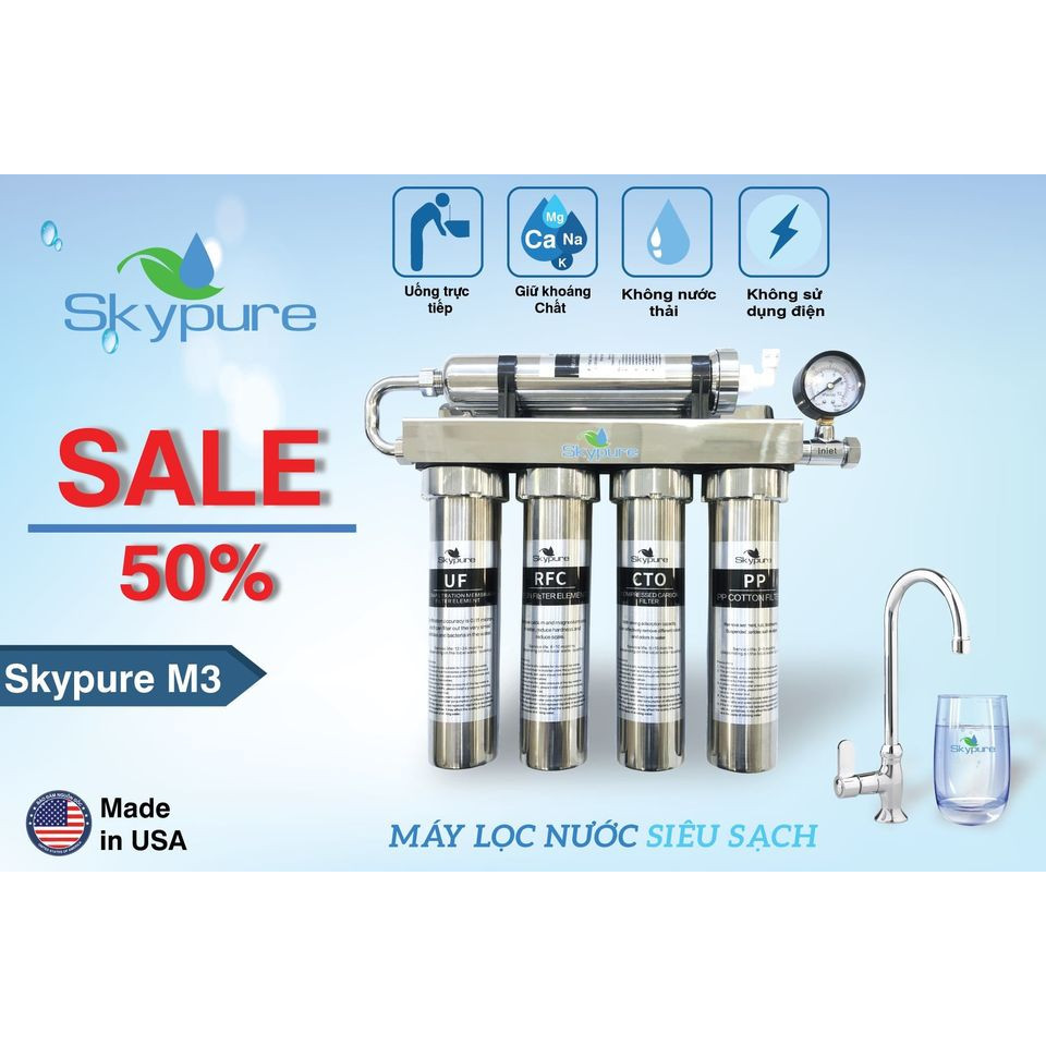 Máy Lọc Nước INOX sang trọng Skypure M3