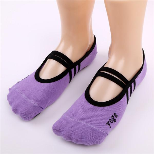 Phụ Nữ Tập Yoga Chuyên Nghiệp Khiêu Vũ Tất Thể Thao Chống Trơn Trượt Cotton Đi Xe Đạp Tất Nữ Pilates Tất Múa Ba Lê Gót Chân Bảo Vệ Color: red
