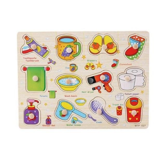 Sỉ lẻ bảng núm gỗ nhận biết cho bé