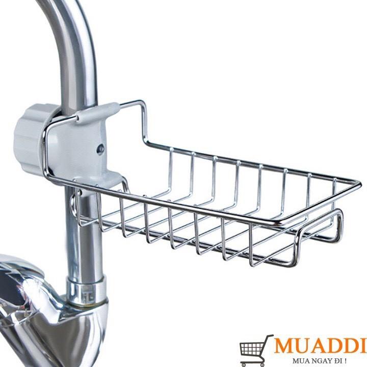 Kệ inox treo giẻ rửa bát gắn vòi nước - kệ vặn vòi nước để đồ