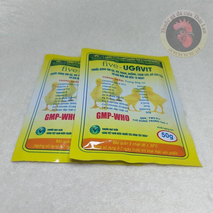 COMBO 1 GÓI - FIVE - UGAVIT - úm gà con phòng ngừa bệ.nh gà con - 1 gói / 50 gram