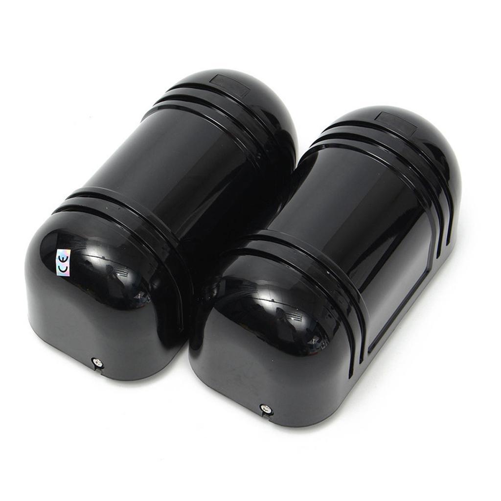 New Dual Alarm Beam Sensor Infrared Detector Sensor Waterproof Alarm Black