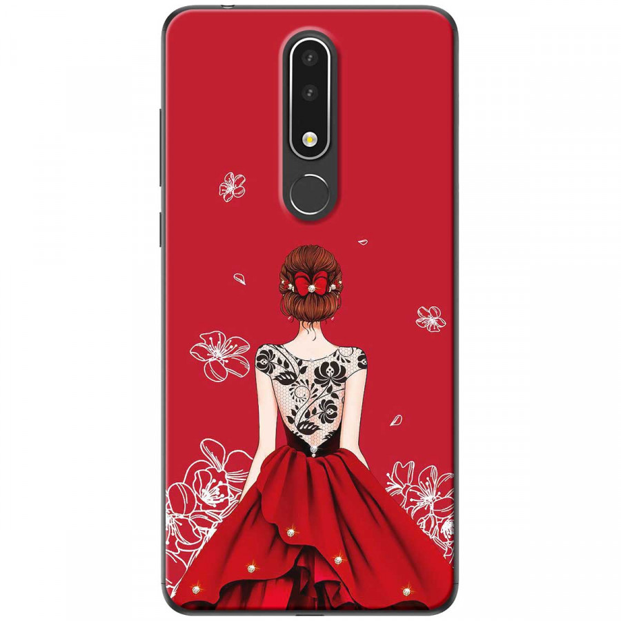 Ốp lưng dành cho Nokia 3.1 Plus Cô gái váy đỏ áo đen