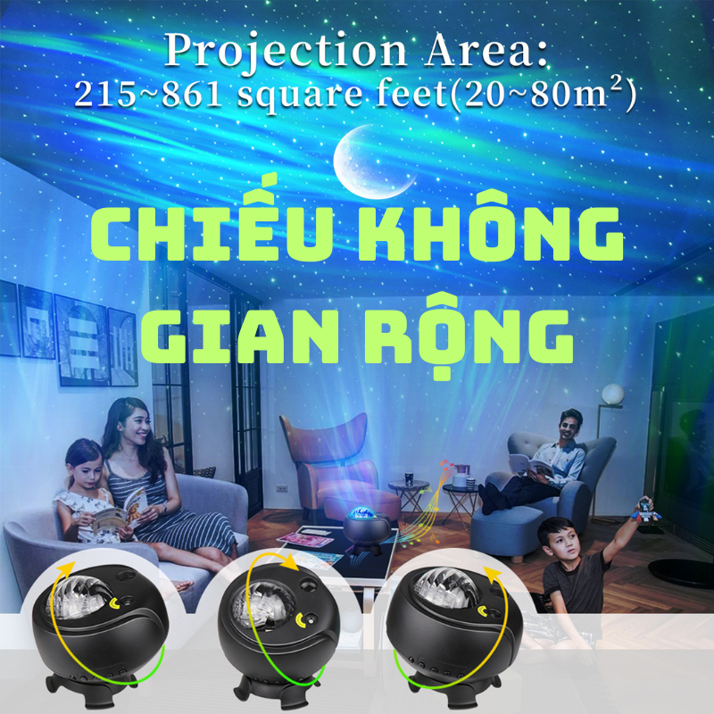 Đèn galaxy chiếu thiên hà V10PLUS chiếu trăng mây sao 2023 Làm Quà tặng Trang trí Quẩy