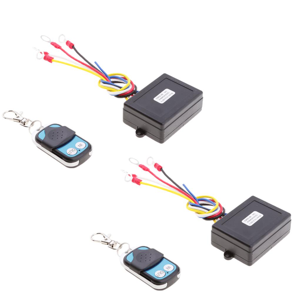 2PCS 12/24V Car ATV SUV Wireless Winch Remote Control Kit Switch Handset
